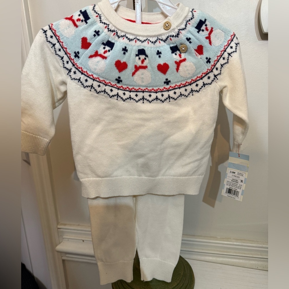 NWT Cat & Jack Snowman Sweater Outfit